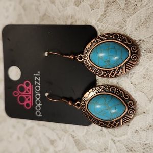 Paparazzi Copper & Turquoise Earrings